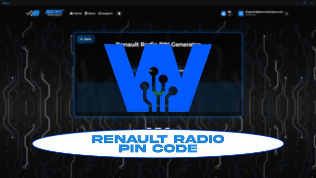 Renault radio PIN code in WREET